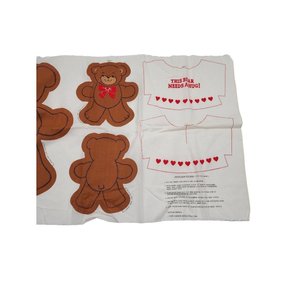 VIP Cranston Teddy Bear Needs A Hug cut N sew